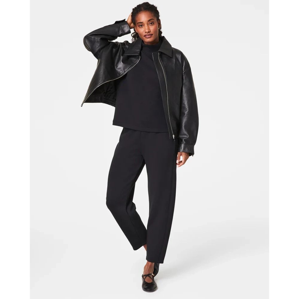 New SPANX AirEssentials Wide Leg Pant Very Black  Luxe Lounge Athleisure M $118